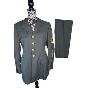 Vintage Mens 38R US Army Serge AG 344 Class 6 Uniform Dress Jacket And Pants